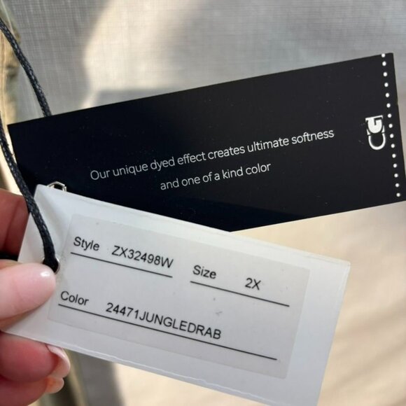 Cable & Gauge Sport Garment-Dyed V-Neck T-Shirt With Pocket 2X Jungle - Picture 4 of 10